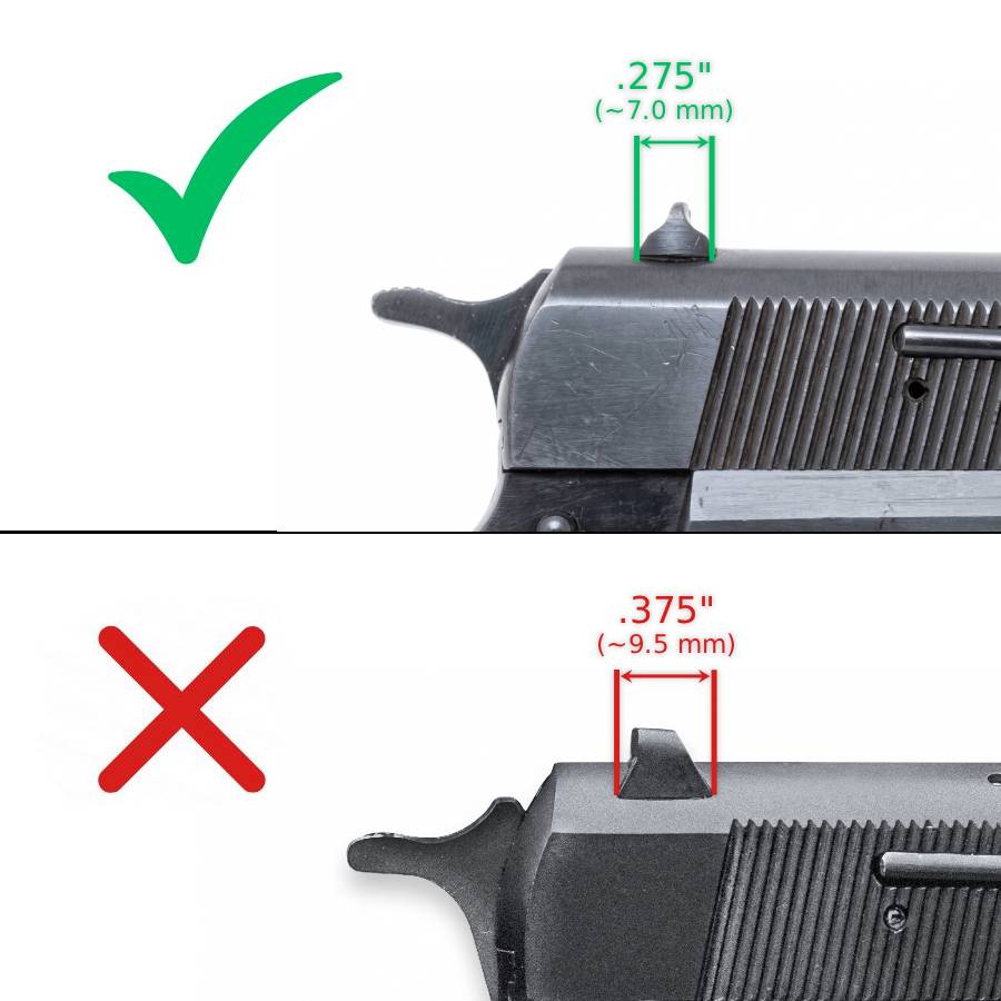 Browning Hi-Power Vigilante adjustable sights | white lines - Ubitzu