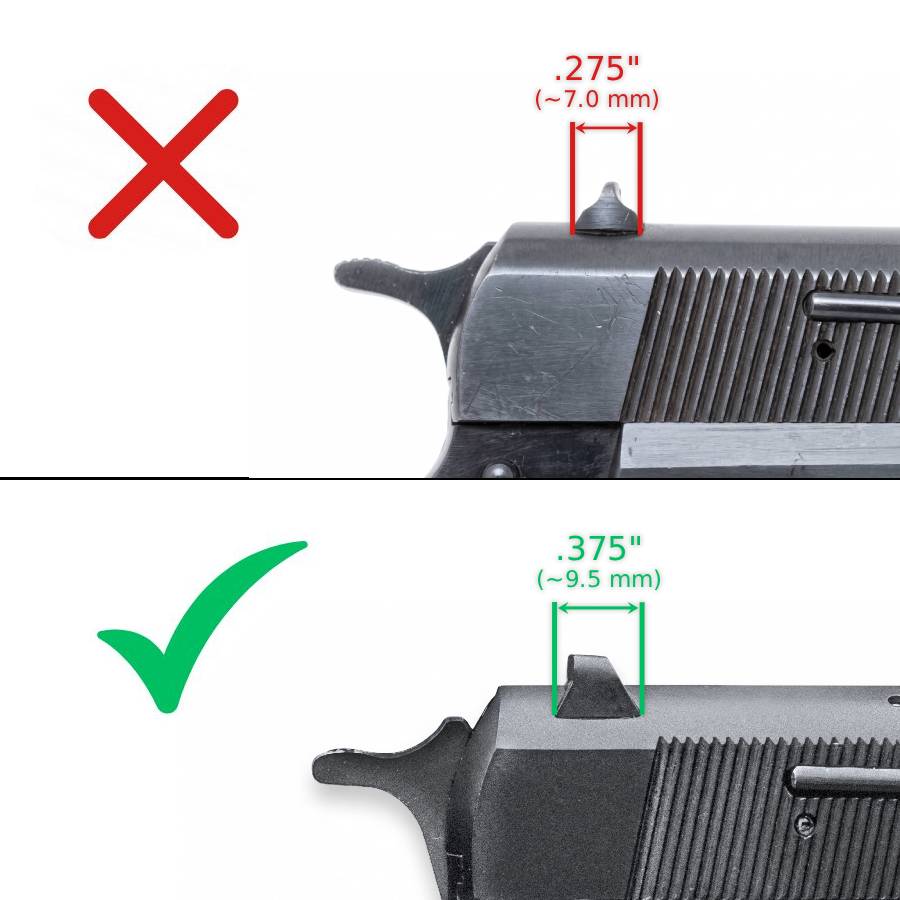 Browning Hi-Power [Sport Vigilante Mark III Practical HP40] adjustable rear sight | blank - Ubitzu