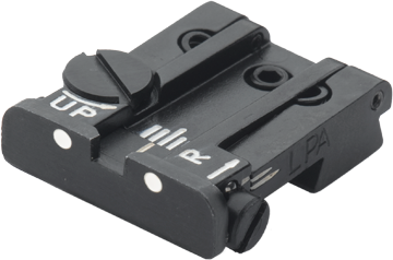 Browning Hi-Power [Sport Vigilante Mark III Practical HP40] adjustable rear sight | white dots - Ubitzu