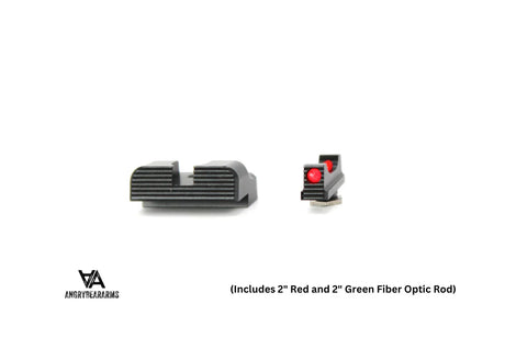 Low sights for Glock [G17 G19 G26 & other] | fiber optic - Ubitzu